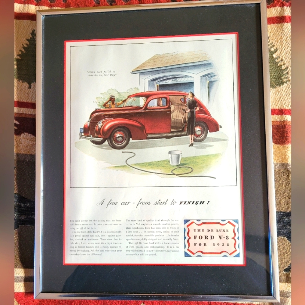 Vintage 1938 Ford advertising.